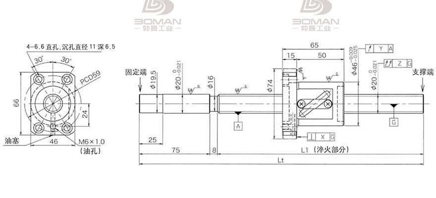 KURODA GG2010DS-BALR-1005A 黑田精工丝杆底座安装图